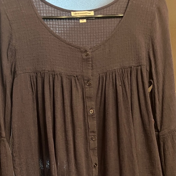 American Eagle Outfitters Tops - American Eagle Outfitters Textured Peasant Blouse- Women’s Small
